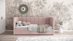 Divano singolo imbottito 90x200 con contenitore con struttura, Urus Rosa Soro61