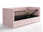Divano singolo imbottito 90x200 con contenitore con struttura, Urus Rosa Soro61