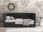 Divano singolo imbottito 90x200 con contenitore con struttura, Urus Nero Soro100