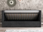 Divano singolo imbottito 90x200 con contenitore con struttura, Urus Nero Soro100