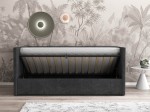 Divano singolo imbottito 90x200 con contenitore con struttura, Urus Nero Soro100