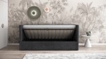 Divano singolo imbottito 90x200 con contenitore con struttura, Urus Nero Soro100
