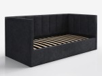 Divano singolo imbottito 90x200 con contenitore con struttura, Urus Nero Soro100