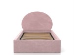 Letto imbottito per bambini con contenitore 90x200 con struttura in velluto rosa Kids Line 2 Coniglio