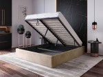 Letto imbottito 140x200 con contenitore, senza testiera Marrone Velvet Box Line