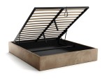 Letto imbottito 160x200 con contenitore, senza testiera Marrone Velvet Box Line