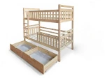 Letto a castello in legno 90x200 con cassetti P4S in pino