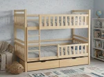Letto a castello in legno 90x200 con cassetti P4S in pino
