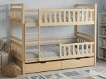 Letto a castello in legno 90x200 con cassetti P4S in pino