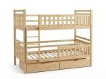 Letto a castello in legno 90x200 con cassetti P4S in pino