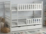 Letto a castello in legno 90x200 con cassetti P4S in bianco