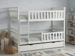 Letto a castello in legno 90x200 con cassetti P4S in bianco