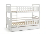 Letto a castello in legno 90x200 con cassetti P4S in bianco