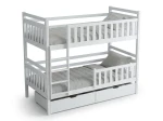 Letto a castello in legno 90x200 con cassetti P4S in bianco