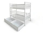 Letto a castello in legno 90x200 con cassetti P4S in bianco