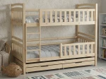 Letto a castello in legno per 3 persone 90x200 cm con cassetti P3S pino