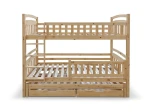 Letto a castello in legno per 3 persone 90x200 cm con cassetti P3S pino