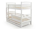Letto a castello in legno per 3 persone 90x200 cm con cassetti P3S bianco
