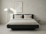 Letto levitante 120x200 nero DM2 realizzato con pannello per mobili