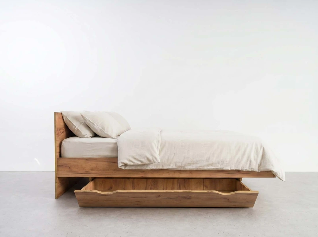 Cassetto con ruote sotto letto, DM2 Rovere Artigianale