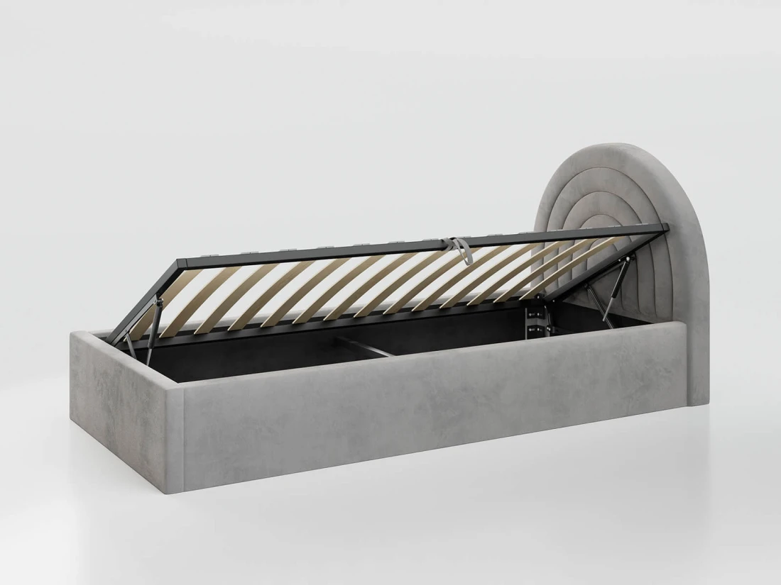 Letto imbottito per bambini con contenitore 90x200 con struttura in grigio Bluvel 03 Kids Line 5 Arcobaleno