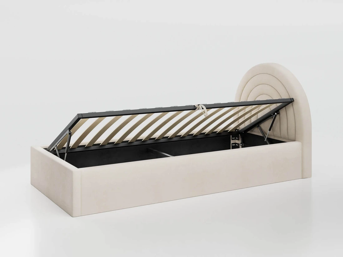 Letto imbottito per bambini con contenitore 90x200 con struttura in beige Bluvel 22 Kids Line 5 Arcobaleno