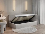 Divano singolo imbottito 90x200 con contenitore con struttura, Leo Bluvel 03 Grigio