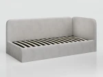 Divano singolo imbottito 90x200 con contenitore con struttura, Leo Bluvel 03 Grigio