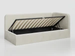 Divano singolo imbottito 90x200 con contenitore con struttura, Leo Bluvel 22 Beige