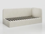 Divano singolo imbottito 90x200 con contenitore con struttura, Leo Bluvel 22 Beige