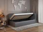 Divano singolo imbottito 90x200 con contenitore con struttura, Leo Colet 17 Grigio