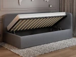 Divano singolo imbottito 90x200 con contenitore con struttura, Leo Colet 17 Grigio