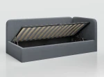 Divano singolo imbottito 90x200 con contenitore con struttura, Leo Colet 17 Grigio