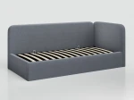 Divano singolo imbottito 90x200 con contenitore con struttura, Leo Colet 17 Grigio