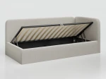 Divano singolo imbottito 90x200 con contenitore con struttura, Leo Colet 24 Beige