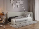 Divano singolo imbottito 90x200 con contenitore con struttura, Leo Colet 24 Beige