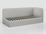 Divano singolo imbottito 90x200 con contenitore con struttura, Leo Colet 04 Grigio Chiaro