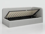 Divano singolo imbottito 90x200 con contenitore con struttura, Leo Colet 04 Grigio Chiaro