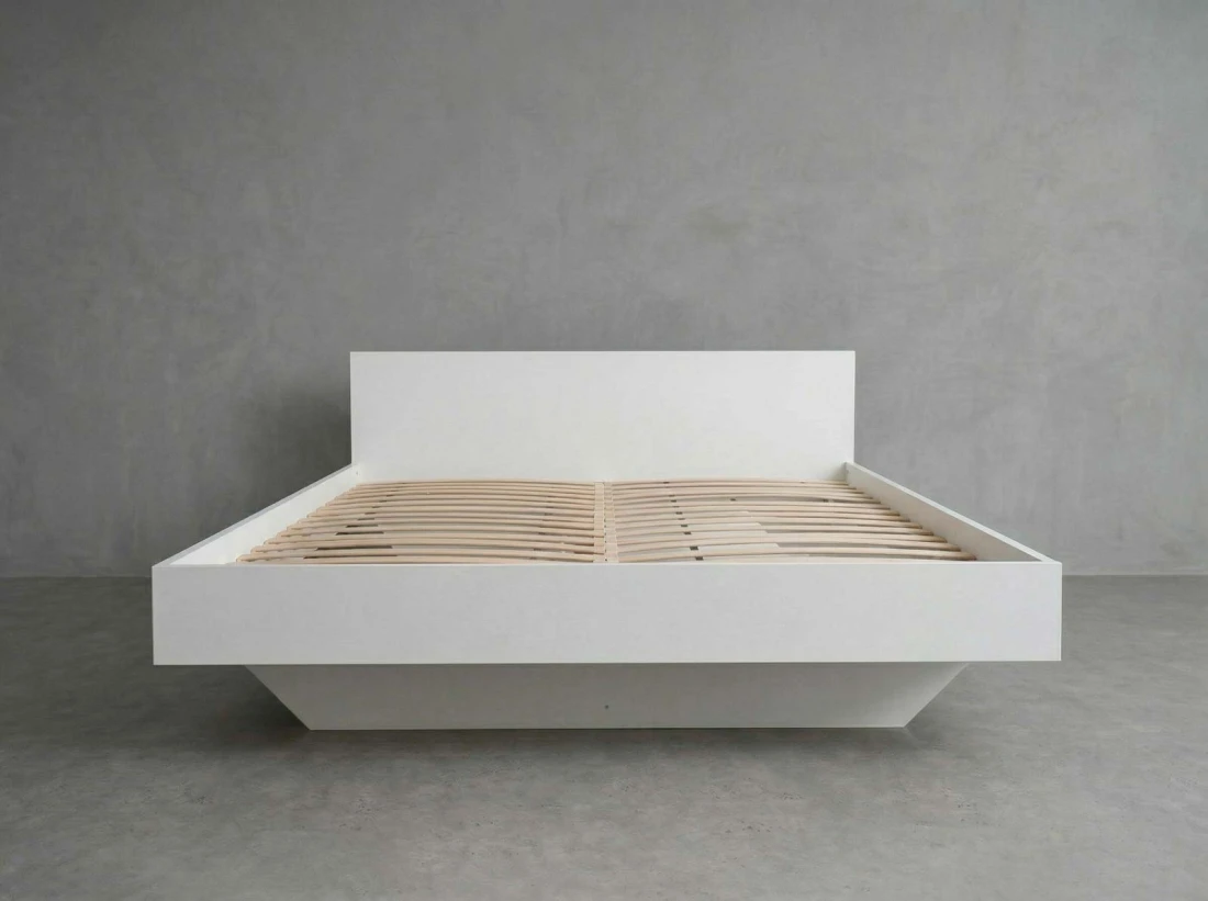 Letto levitante 180x200 bianco DM2 realizzato con pannello per mobili