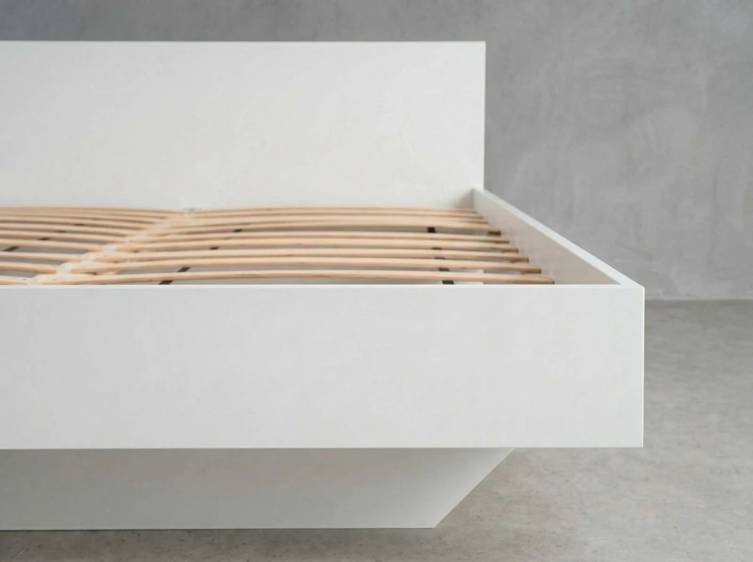 Letto levitante 180x200 bianco DM2 realizzato con pannello per mobili