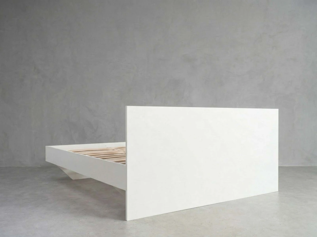 Letto levitante 180x200 bianco DM2 realizzato con pannello per mobili