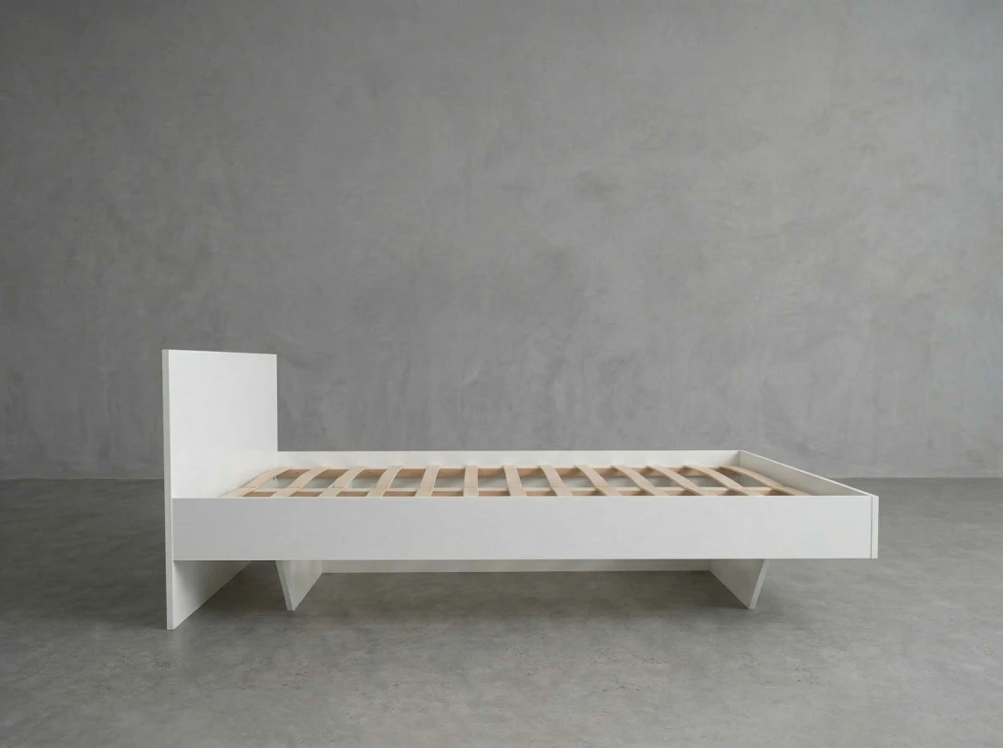 Letto levitante 180x200 bianco DM2 realizzato con pannello per mobili