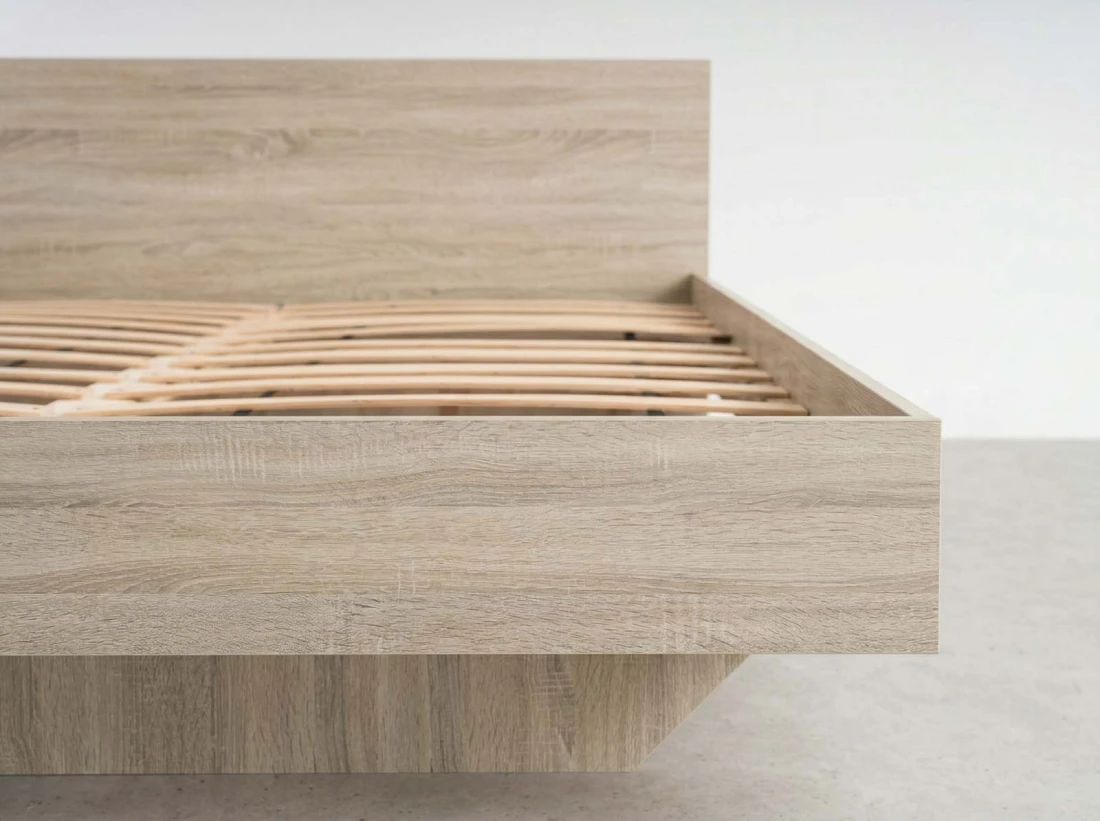 Letto levitante 180x200 rovere sonoma DM2 realizzato con pannello per mobili