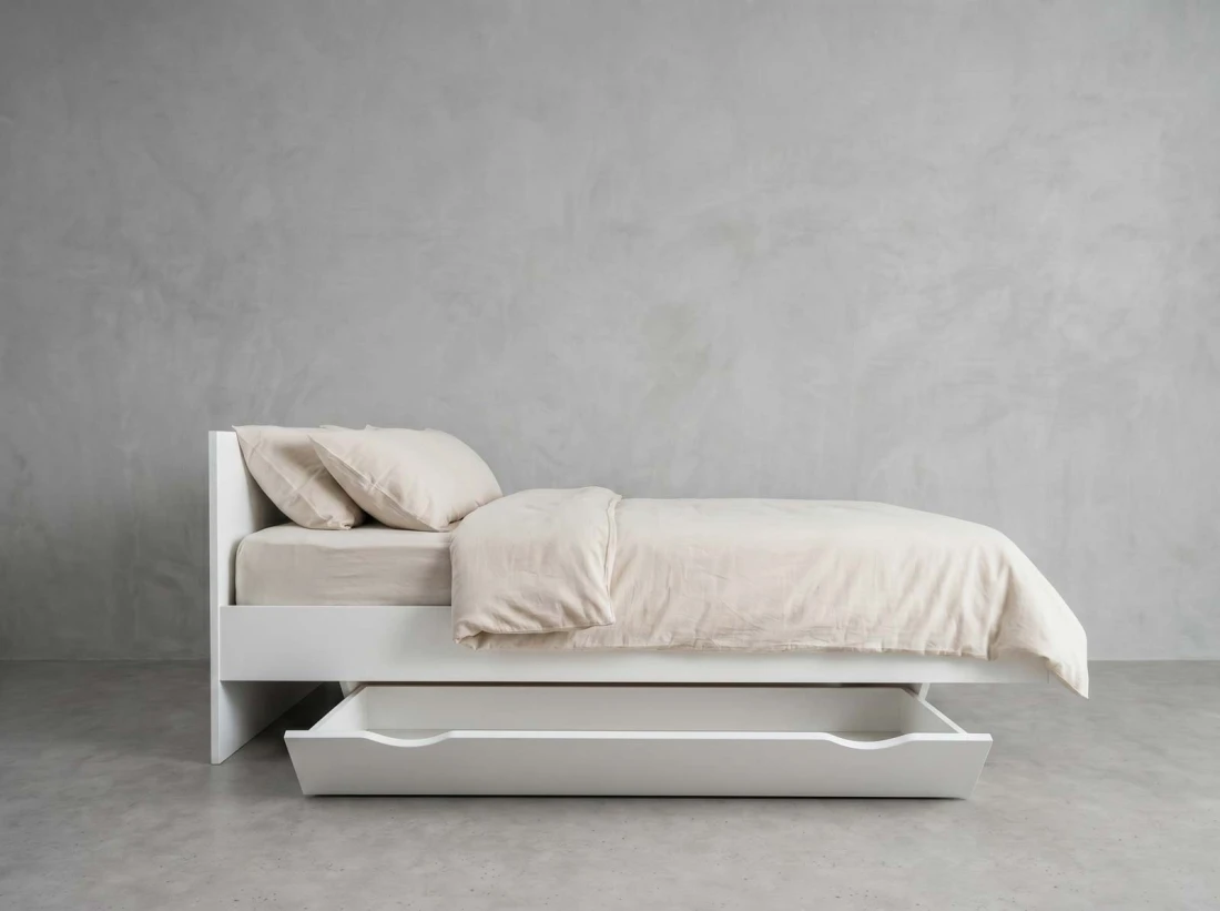 Cassetto con ruote sotto letto, DM2 Bianco