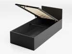 Letto 90x200 DM1 nero con telaio metallico sollevabile e contenitore
