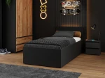 Letto 90x200 DM1 nero con telaio metallico sollevabile e contenitore