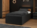 Letto 90x200 DM1 nero con telaio metallico sollevabile e contenitore