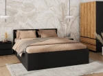 Letto 120x200 DM1 nero con telaio metallico sollevabile e contenitore