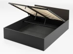 Letto 140x200 DM1 nero con telaio metallico sollevabile e contenitore