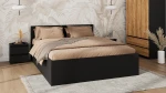 Letto 180x200 DM1 nero con telaio metallico sollevabile e contenitore